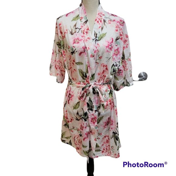Show Me Your Mumu Brie Robe Garden of Blooms One Size Pink Rose Floral - Picture 2 of 7